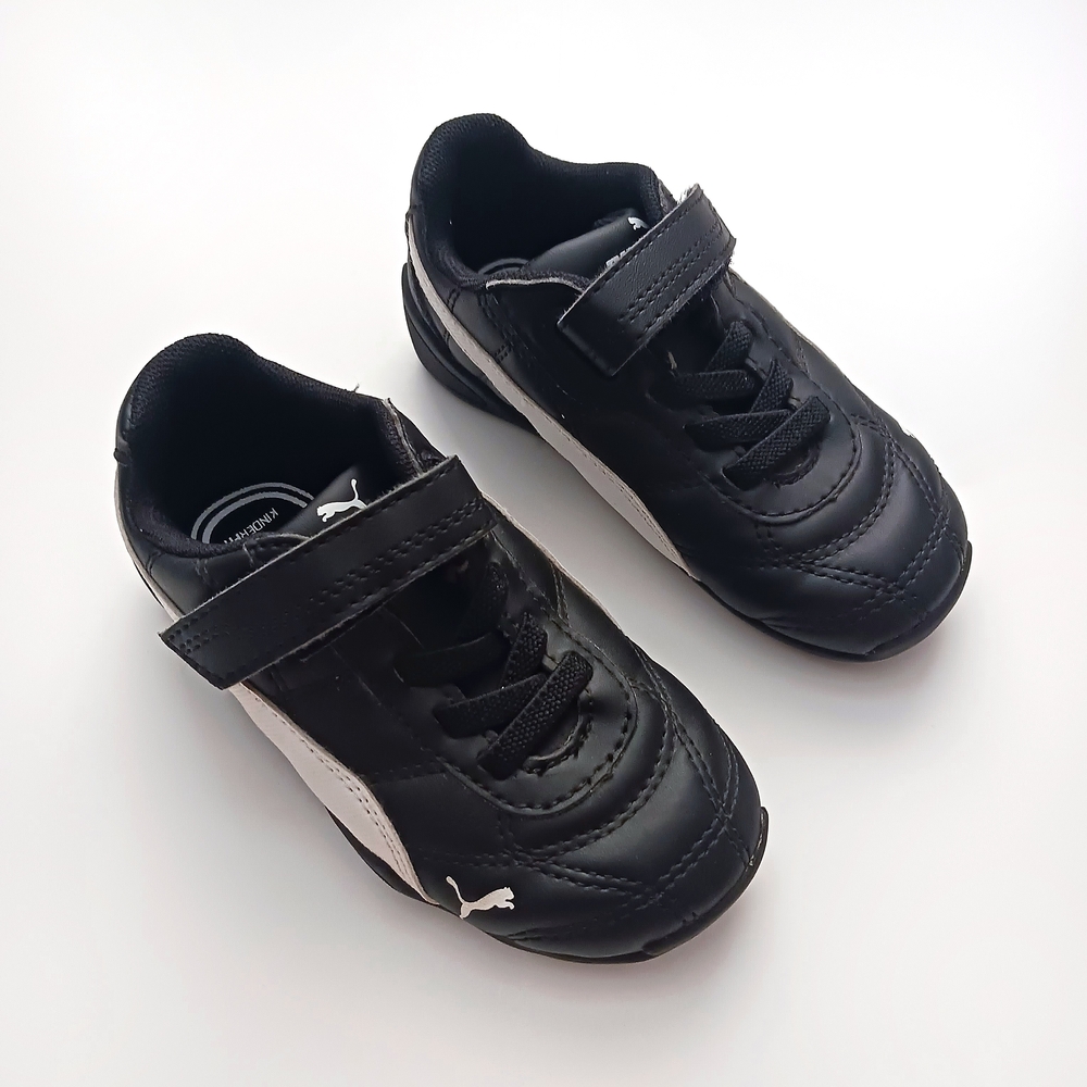 Puma Tune Cat 3 V Black and White Sneakers Velcro Shoes Boys Size 8